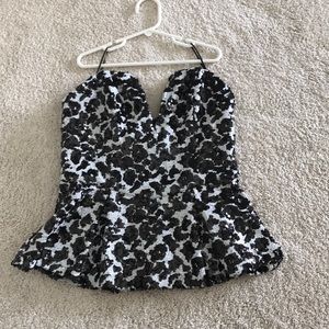 Guess Sparkly Peplum Tube Top